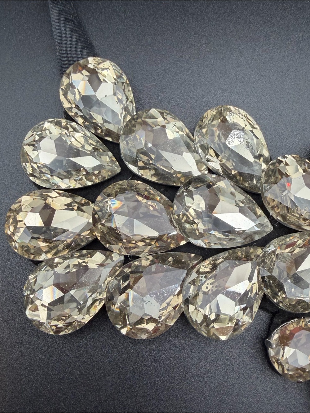 Gorgeous! Tasha Smoky Crystal Statement Bib Necklace - Picture 3 of 10